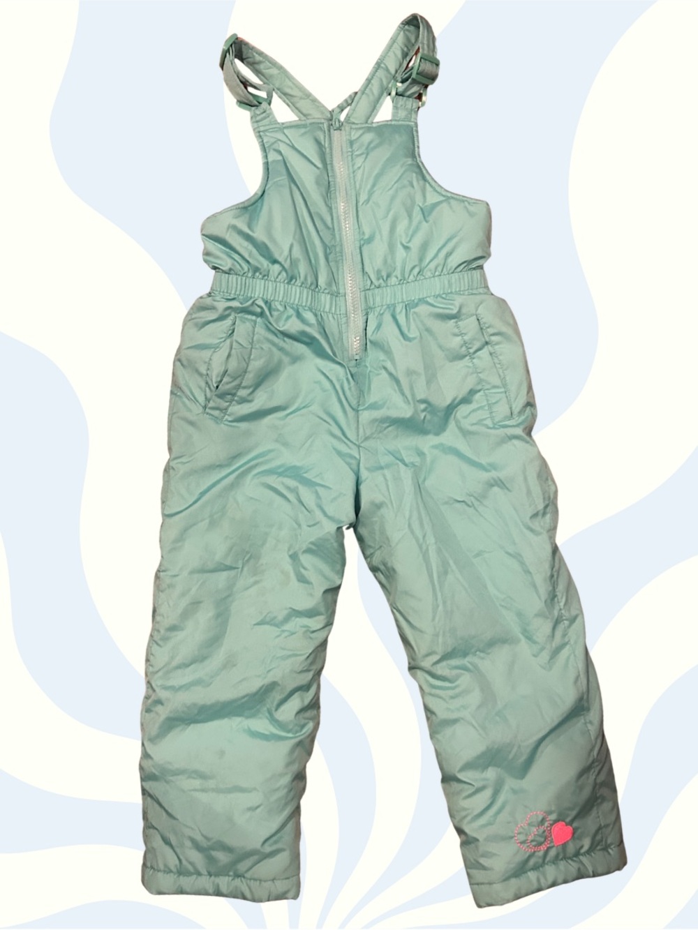 Pink Platinum light Blue Kids Puffer Ski Bib